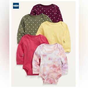 Old Navy 5-Pack Long Sleeve Bodysuits (3-6M)